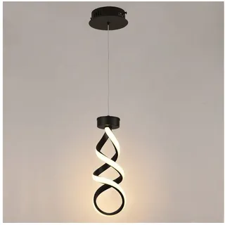 JDONG Pendelleuchte Moderne LED Hängeleuchte Spirale 150cm Höhenverstellbar, LED fest integriert, 3000K Warmweiß, Gold/Schwarz, 35H*15D Hängeleuchte für Esszimmer Wohnzimmer Bar Küche schwarz