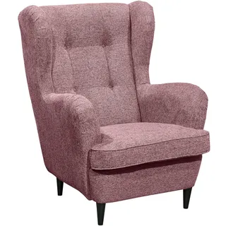 Sconto Ohrensessel Oskar Webstoff 78 x 102 x 98 cm Grau
