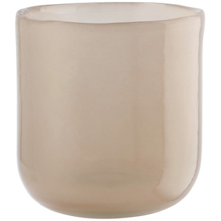 Teelichtglas , creme , Glas  , Maße (cm): H: 9,5  Ø: 8.89