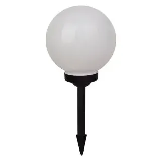 Blulaxa Solar LED Spießleuchte GLOBE Kunststoff Ø 25 cm 6500K IP44 weiß