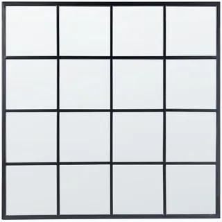 Wandspiegel mit Rahmen Metall schwarz Fensteroptik quadratisch 78 x 78 cm Blesle