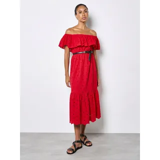 Apricot Maxikleid Broderie Rot 34