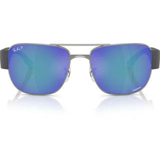 Ray-Ban Rb3756ch Chromance Square Sonnenbrille, Gunmetal/Polarisiertes Grau, verspiegeltes Blau, 59 mm - 59 mm