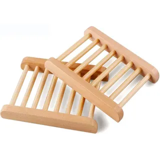 POFET Seifenhalter aus Bambusholz, 4 Stück Seifenschale Natürlicher Bambus Holz Seifenhalter Seifenkiste Seifenhalterung für Badezimmer Dusche Küche Waschbecken
