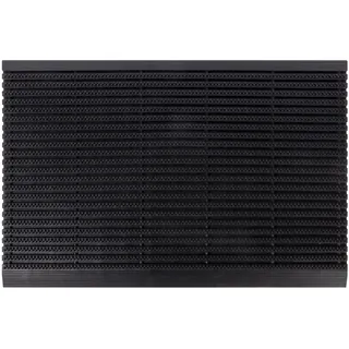 KARAT Fußabtreter für Innen & Außen - Fußmatte mit Hochleistungs-Bürsten - Eingangsmatte - Schmutzfangmatte Schuhabstreifer Türmatte (60 x 90 cm, Gummi)