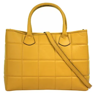 Henkeltasche CLUTY Gr. B/H/T: 32 cm x 27 cm x 10 cm onesize, gelb Damen Taschen Handtaschen echt Leder, Made in Italy