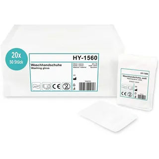 Hypafol Einweghandschuhe Spunlace Einmalwaschlappen für Babys & Erwachsene (Set 10x50 Stk. / 20x50 Stk., 1000-St) aus Vliesstoff, zur Körperpflege