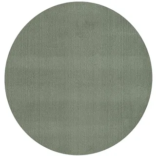 the carpet Teppich Relax round, rund, Höhe: 16 mm, waschbarer Wohnzimmer Teppich modern rutschfest grün Ø 200 cm x 16 mm
