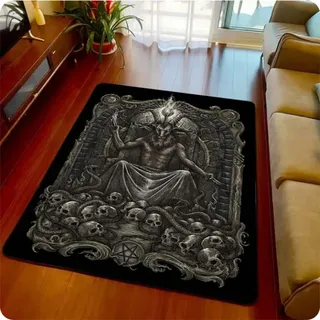 YANGECHEN Teppich Totenköpfe Teppich Für Wohnzimmer Bodenmatte Wohnkultur Küche Badezimmer Teppich Schlafzimmer Nachttisch Pad Bereich Teppich 50X80Cm