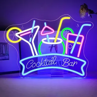 ineonlife Cocktail Bar Neon Schild,Bar Led Schild für Wand Dekor,Neon Led Schriftzug für die Cocktail Liebhaber Partydekoration Verwendet