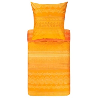 Bassetti Mako-Satin Bettwäsche-Garnitur Brunelleschi Farbe Mandarine O2 Größe 155x220+80x80