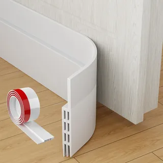 MARICATO Zugluftstopper für Türen, Türdichtung unten selbstklebend – 1 Stück à 100 cm (Gesamtlänge 100 cm) zuschneidbarer Premium-Schutz gegen Kälte, Lärm, Staub & Insekten - Weiß