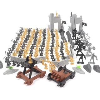 Uposao 250 Stück Spielzeug Soldaten Figuren Ritter Spielzeug Militär Spielset mit Ritter Figuren Soldaten Leiter Schlachtfeldzubehör für Kinder Jungen