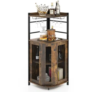 Costway Barschrank 46 x 46 x 130 cm Dunkelbraun