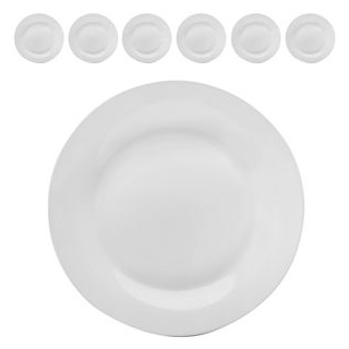Van-Well Teller Trend, Dessertteller, Porzellan, rund, Ø 20 cm, weiß, 6 Stück