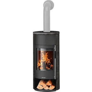 Kaminofen Oranier Polar Neo Aqua, wasserführend, Keramik Namib / Stahl schwarz, 10 kW - 7616 84