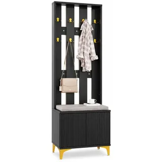 stilvora Garderobenschrank Garderoben-Set Schwarz-gold