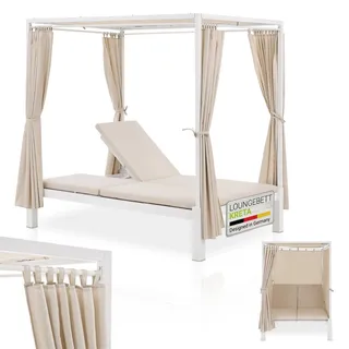 Juskys Kreta Doppel-Loungebett Weiß