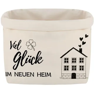 Brot und Salz Geschenk zum Einzug, Brötchentasche aus Baumwolle, Brotkorb Stoff, Einweihungsgeschenk Wohnung, Viel Glück im Neuen Heim