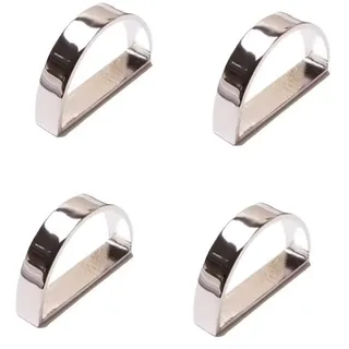 Jooehyer Modische Serviettenschnalle, Serviettenhalter, D-Förmiger Serviettenring, Serviettenschnalle, Einfacher Serviettenring, Silber