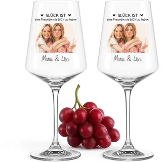 Love Faith - Besties - Personalisiertes Weinglas als Geschenk für Dich und Dein Bestie im 2er Set