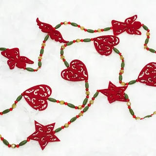 3 Girlanden Engel, Stern & Herz je 110 cm Band Perlen Türdekoration Weihnachten