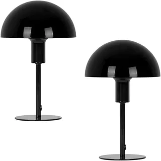 Nordlux Ellen Mini Tischlampen 2er-Set Schwarz – E14 Nachttischlampen mit 150cm Kabel & Schalter, Modernes Skandinavisches Design für Schlafzimmer, Wohnzimmer & Büro