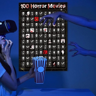 Film Scratch Off Poster 100 Horror Movies Bucket List Filme Rubbel Poster Mit Scratching Tool Zum Couple Geschenke Horrorfilm (A)
