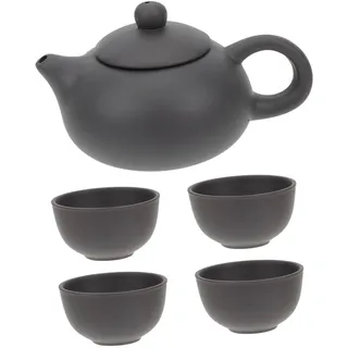 Garneck Antikes Tee-set Teekanne Und Tassen-set Teeservice-set Aus Hochwertigem Material Für Zuhause Tragbar Schwarz