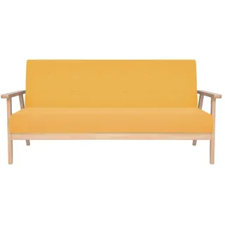 Helloshop26 - 3-Sitzer-Schlafsofa ausziehbares Gästebett Wohnzimmer-Tagesbett Klappbett für den Innenbereich gelber Stoff 02_0019606