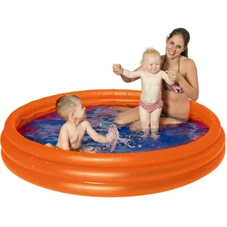 NET TOYS Baby-Pool aufblasbar - Orange 175 x 175 x 31 cm - Schönes Kleinkinder-Badespielzeug Kinderplanschbecken - Der Hit für Strandparty & Sommerfest