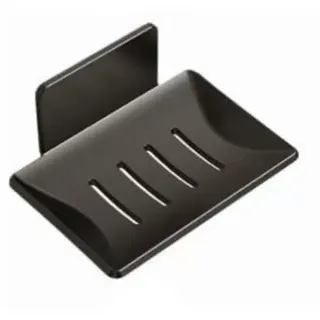 Seifenschale ohne Bohren, Wandmontage, Abflussseifenbox für Seifenhalter (schwarz)