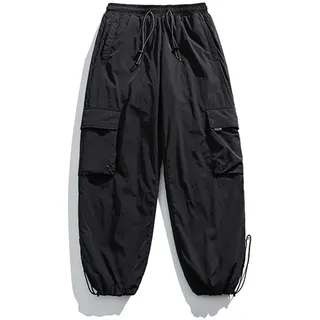 TDHLW Schwarz,M, Herren-Snowboardhose, Baggy-Damen-Skihose, wasserdichte Baggy-Hose, Outdoor-Cargo-Snowboardhose