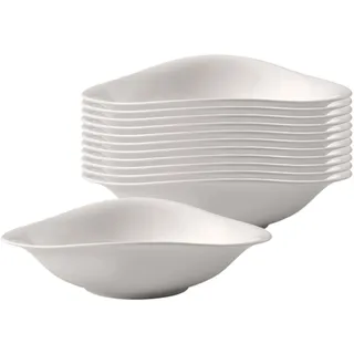 Villeroy & Boch - Vapiano Pastateller Set 12 Teilig, Pastateller Groß Tief Weiß, Nudelteller, Pastatellerset, Spaghettiteller, Suppenteller Tief, Salatteller Groß, Vapiano Teller Tief, Porzellan