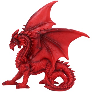 Nemesis Now Tailong Figur 21,5 cm, rote Drachen-Skulptur, Gothic-Fantasie-Merchandise, gegossen aus feinstem Kunstharz, handbemalt