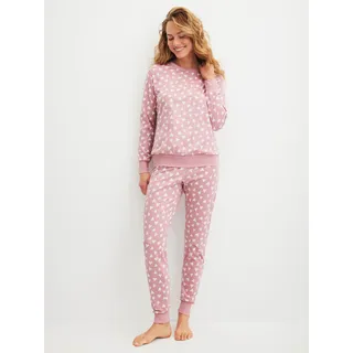 CALIDA Cotton Stripes Pyjama Lila 48/50