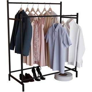 Vcm Metall Offener Kleiderschrank Begehbarer Kleiderständer Kleiderstange Labol L (Farbe: Schwarz)