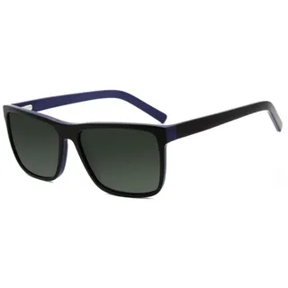 Global Glasses Herren Eckig Sonnenbrille Polarisiert UV Schutz CAT 3 CE Sonnenbrillen Fahrerbrille Mode Design (Blau schwarz Sonnenbrillen XL) - XL