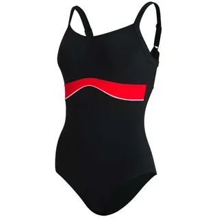 Speedo Shap Salacia Clpbk AF Damen Bikini, Schwarz/Lava Rot/Weiß, 36 - 40