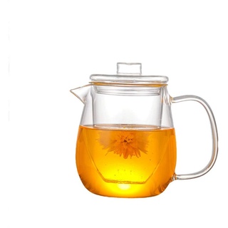WINIAER Glas-Teekanne mit 600 ml Borosilikatteekanne für losen Tee, Klarblatt-Teekanne mit Sieb