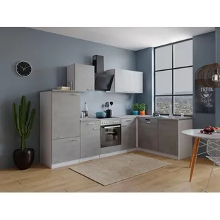 Respekta Winkelküche L-Form 280 x 172 cm Weiß