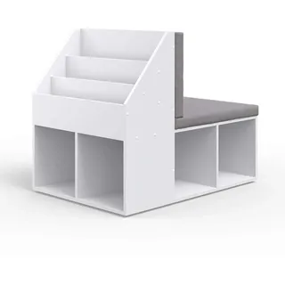 Vicco Kinderregal Onix, Weiß, 97.1 x 78.4 cm, geeignet zur Aufbewahrung und Organisation von Spielzeug
