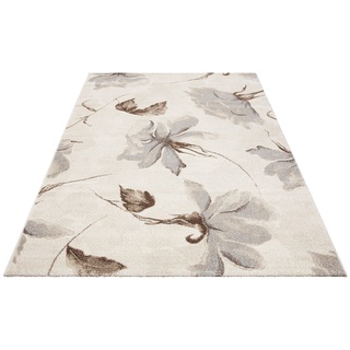 Teppich MY HOME "Sofia" Teppiche Gr. B/L: 80 cm x 150 cm, 13 mm, 1 St., beige Esszimmerteppiche Blumen Design, flacher Teppich, florales Muster, weich