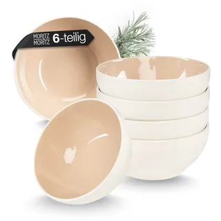 Moritz & Moritz Geschirr-Set CAVO Müslibowl Almond (6-tlg), Steinzeug, Spülmaschinengeeignet rosa