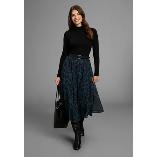 LAURA SCOTT Meshkleid Kleid Gemustert Schwarz 38