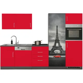 kochstation Küchenzeile KS-Paris 290 cm rot