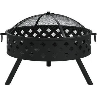 vidaXL Feuerschale Ø 58 cm Schwarz