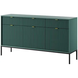 DomoHome Kommode, Türkis, Schwarz, Kunststoff, Rechteckig,Rechteckig, 154x83x39 cm, Wohnzimmer, Kommoden & Sideboards, Sideboards