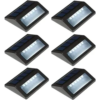 6er-set Wasserdichte Solar-außenleuchten – Ideal Für Geländer, Terrassen, Zäune Und Wege – Tageslichtweißes Led-licht