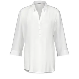 Gerry Weber Damen Nachhaltiges Blusenshirt mit 3/4 Arm 3/4 Arm, geknöpfte Armschlitze, Manschetten unifarben weiß/weiß 40 - 40
